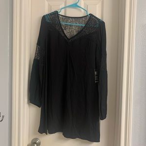 Express black laced long sleeve mini dress